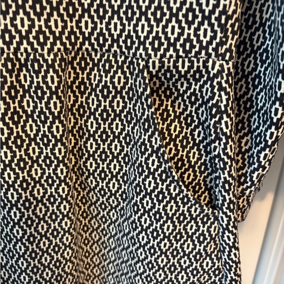 Veronica M Black and Cream A-Line Dress with Long Sleeves and pockets size XL - Picture 3 of 4